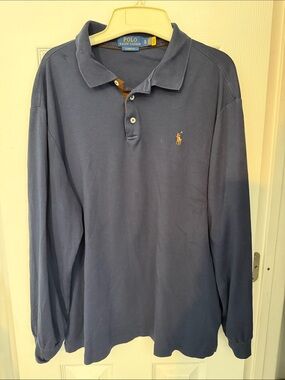 Polo by Ralph Lauren Dark Navy Long-Sleeve Polo with Pony Logo